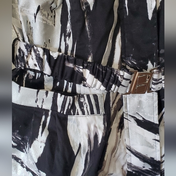 Berek small Vintage 3/4 Sleeve Art Jacket Small Black and White abstract belt - Picture 6 of 8